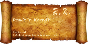 Román Kornél névjegykártya